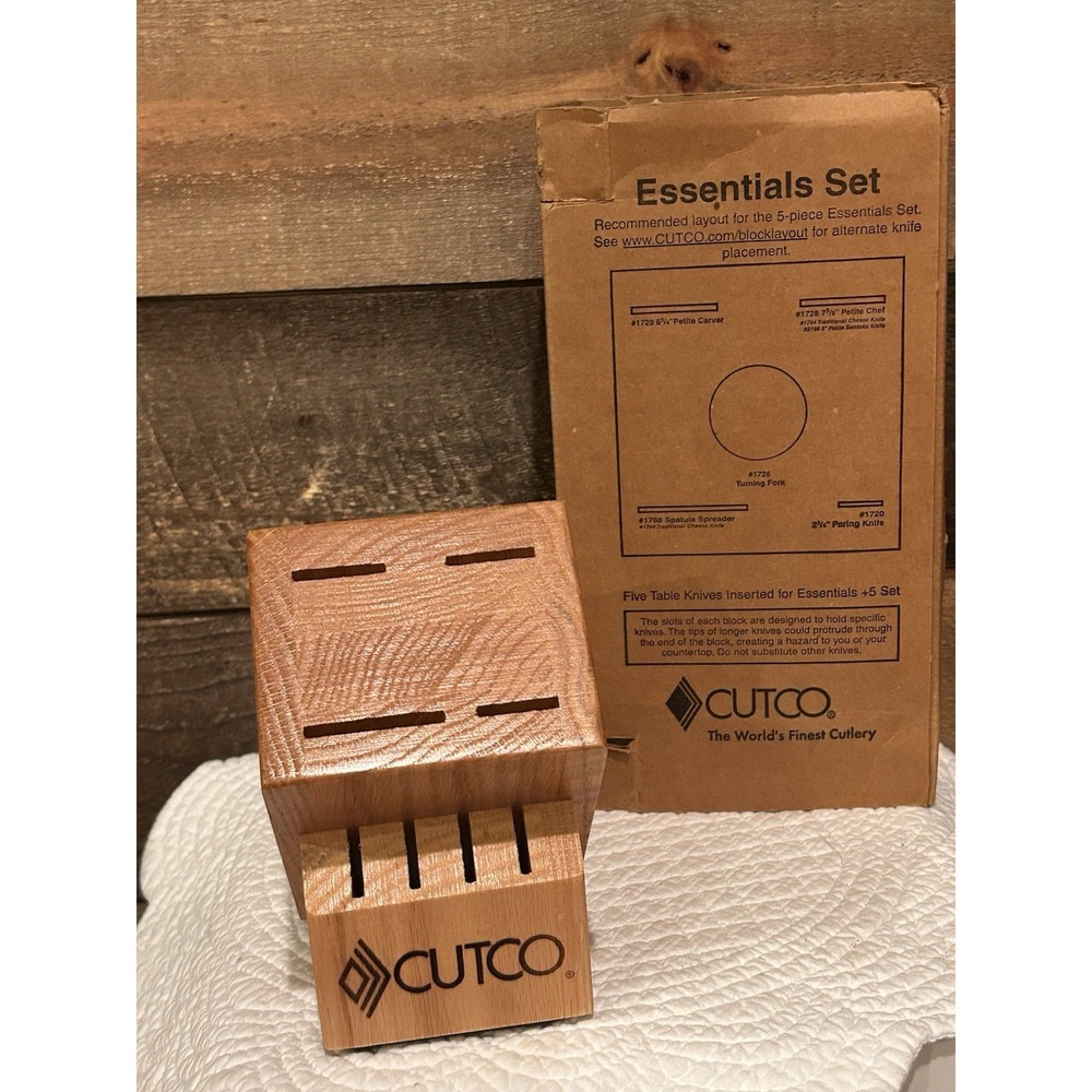 1751 Cutco Block Studio + 4 Honey Finish New w Box Made In USA